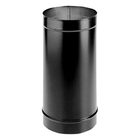 DuraBlack 6DBK-12 6 Inch Single Wall Steel Wood Burning Adjustable Chimney Stove Pipe Connector to Vent Smoke and Exhaust, Black