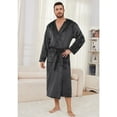thumbnail image 4 of U2SKIIN Mens Hooded Fleece Robe，Plush Lightweight Soft Spa Bathrobe for Men (Dark Grey, 2XL/3XL), 4 of 4