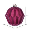 thumbnail image 2 of Vickerman 5" Berry Red Glitter Faceted Ball Ornament, 3 per Bag, 2 of 3