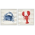 thumbnail image 5 of Stupell Indtries Nautical Blue Crab and Red Lobster Beige Stripes,24 x 24,Design by Patricia Pinto, 5 of 5
