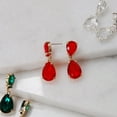 thumbnail image 6 of Humble Chic Burgundy Earrings for Women - Formal Red Statement Earrings, 6 of 8