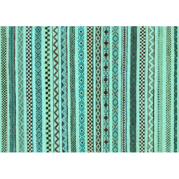 Ahgly Company Indoor Rectangle Abstract Light Blue Modern Area Rugs, 5' x 8'