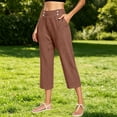 thumbnail image 5 of Women's Pants Cotton Linen Petite Summer Lightweight High Waist Straight Leg Summer Casual Fashion Trousers Pants For Women, 5 of 8
