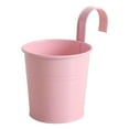 thumbnail image 4 of Hyasfey Iron Hanging Flower Pot Balcony Planter with Detachable Hook Solid Color Herb Pot for Indoor Windows Garden Fence Railing, 4 of 7