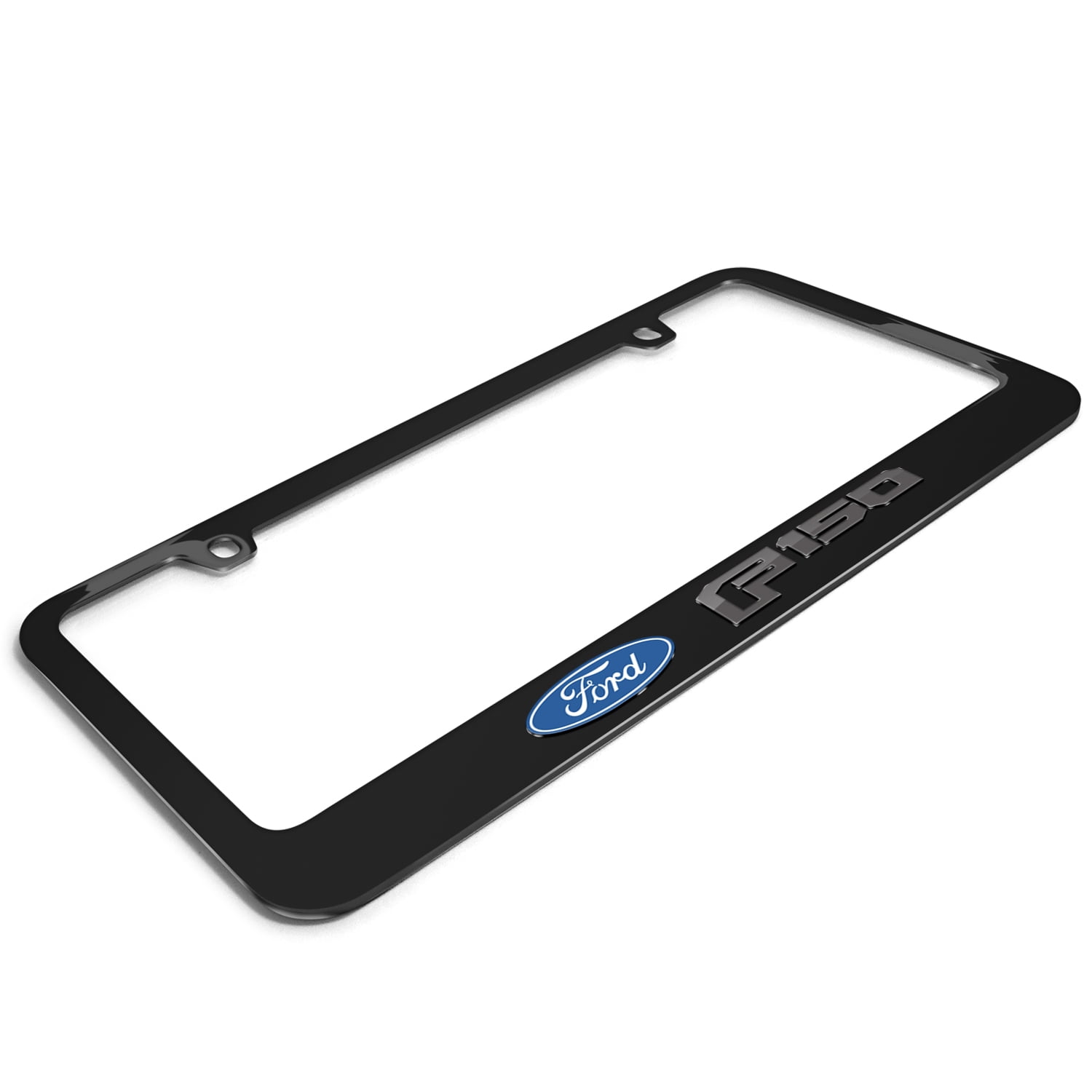 Ford F-150 2015 up in 3D Dark Gray Letters on Black Metal License Plate Frame
