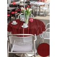 thumbnail image 5 of Outdoor Tablecloth with Umbrella Hole for Patio/Picnic/Party/Camping, Red Plants Texture Waterproof Table Cloth Round Cover Washable, Vintage Country Trees Pattern (Dia 60"), 5 of 8