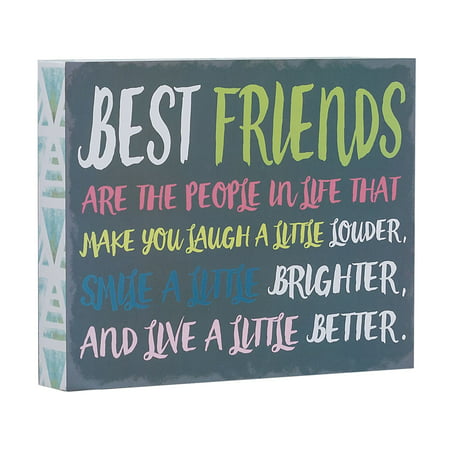 Barnyard Designs Best Friends are the People in Life that Make You Laugh Box Wall Art Sign, Primitive Country Farmhouse Home Decor Sign With Sayings 10