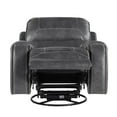 thumbnail image 4 of Steve Silver Keily Gray Faux Leather Manual Swivel Glider Recliner Chair, 4 of 12