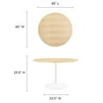 thumbnail image 3 of Modway Lippa 48" Round Wood Grain Dining Table in White Natural, 3 of 7