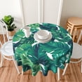 thumbnail image 2 of Summer Tropical Hawaiian Leaves Turquoise Leaf Waterproof Picnic Patio Party Round Table Cloth Cover Decorations Fabric 60 Inch Circular Tablecloth For 20-47 Inch Home Dining Room Kitchen Decor, 2 of 6