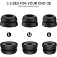 thumbnail image 4 of Almohadillas para los oídos (negro), 6 pares de puntas dobles de repuesto de silicona para tapones para los oídos compatibles con Samsung Galaxy Bus Pro, 4 of 5