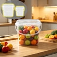 thumbnail image 7 of 1 Pack Square Plastic Buckets with Lids & Handles, 1L White & Clear Food-Grade Storage Pails, Stackable Airtight Containers for Food, Pantry & Cleaning Supplies, 7 of 7