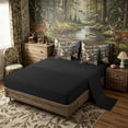 thumbnail image 4 of Meiyoeat Jungle Animal Deer Print Queen Bedding 7pcs, Autumn Oak Leaves Pattern Bedding Comforter Set Queen, Brown Green,Black Reversible, 4 of 6