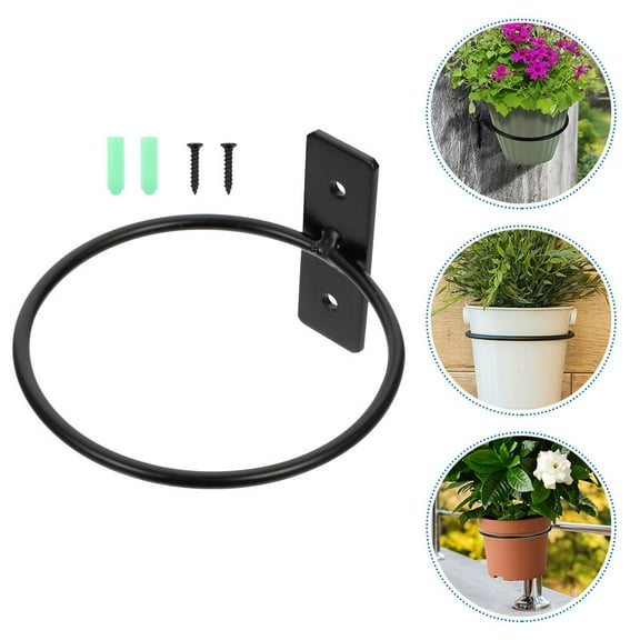 PBPBOX 1Set Metal Plant Hangers Outdoor Wall Mount with Stylish Black Finish for Home Decor