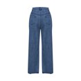 thumbnail image 6 of XFLWAM Women's Baggy Wide Leg Jeans Barrel Horseshoe Boyfriend Cropped Raw Hem Denim Pants Blue XL, 6 of 7