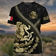thumbnail image 3 of Camiseta De Hombre Con Estampado De Bandera Mexicana 3D Patrón De Moda Gran Tamaño De Manga Corta Casual O-Cuello Callejera, 3 of 4