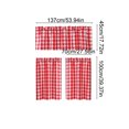 thumbnail image 3 of 3 Piece Kitchen Curtain Set, Heat Insulating Window Drape, Filtering Light Curtain, Dustproof Window Treatment for Kitchen Sink Basement Home Window Decoration, 3 of 6