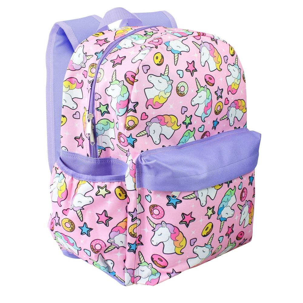 Licensed Girls Unicorn Allover 16" Large Backpack