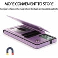 thumbnail image 6 of Design for Samsung Galaxy Note 20 5G Wallet Phone Case with Tempered Glass Screen Protector Credit Card Holder Slot PU Leather Stand Kickstand Magnetic Flip Protective Cover Cases Purple, 6 of 12