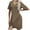 Khaki B, variant on Women's Beach Swimsuit Coverup V Neck Short Sleeve Cover Up Swimwear Bikini T-Shirt Dress with Pockets Sundresses for Women 2025 Khaki B XL