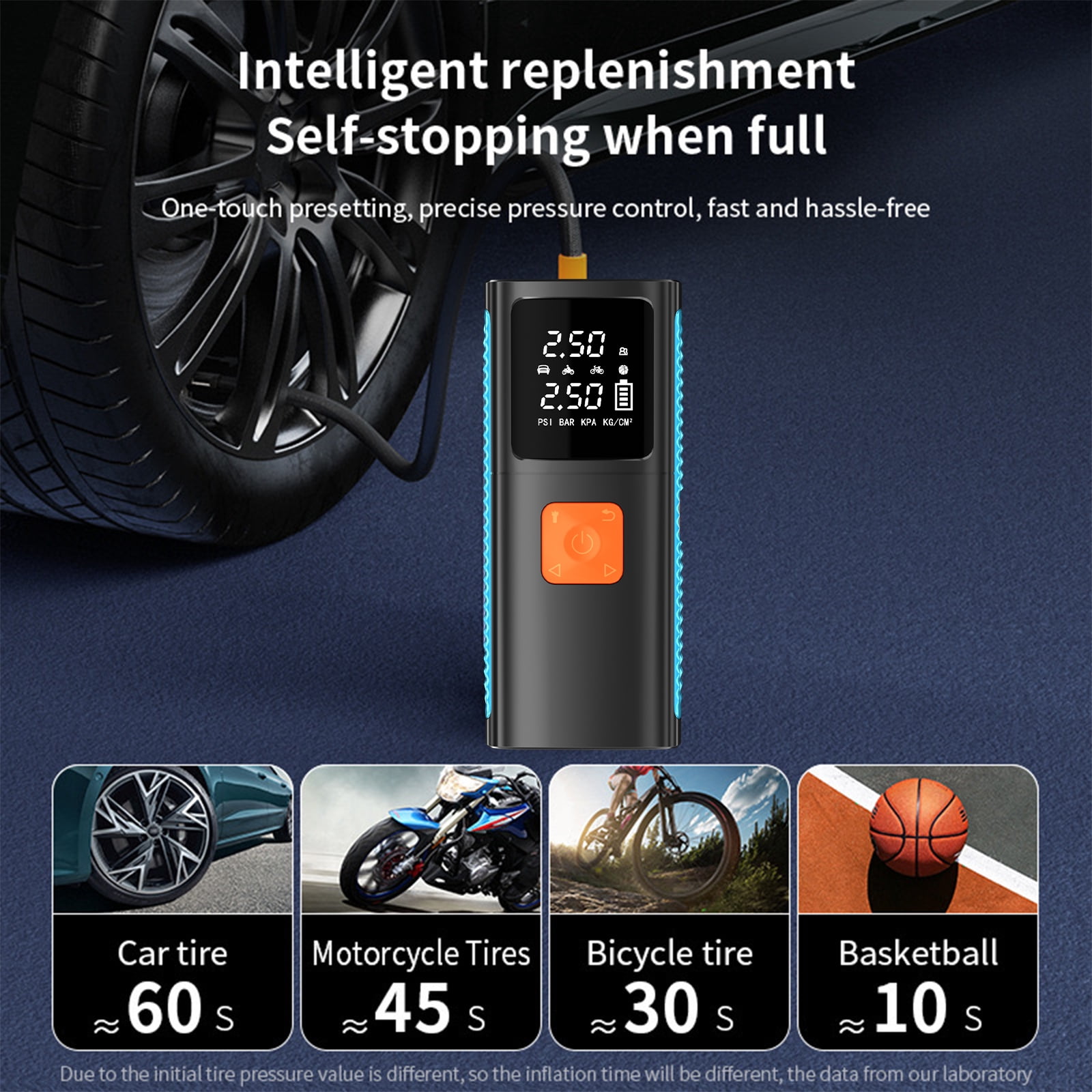 Yaoinaoou QB09 Car Jump Starter & Air Compressor - 8000mAh Portable Power Bank, 10Bar Digital Tire Inflator with LED Light, Battery Booster for Cars, SUVs, Motorcycles