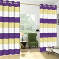thumbnail image 3 of Nanqianyi Purple Yellow and White Striped Blackout Curtains for Bedroom Living Room, Grommet Thermal Insulated Blocking Window Drapes 2 Panels, 52 x 84 Inch, 3 of 7
