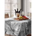thumbnail image 6 of Summer Tropical Leaves Table Cloth, Gray Palm Trees Botanical Waterproof Tablecloth for Rectangle Tables, Reusable Washable Fabric Table Cover for Restaurant Kitchen Dining Tables 60"x84", 6 of 6