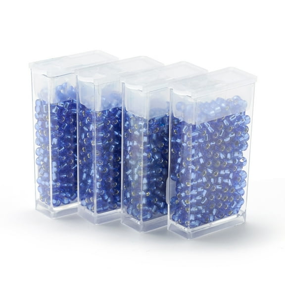 Matsuno Glass Beads Japanese Seed Beads 6/0 Silver Lined Glass Round Hole Rocailles Seed Beads Cornflower Blue 3.5~4x3mm Hole: 1.2~1.5mm about 140pcs/box net weight: about 10g/box