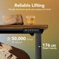 thumbnail image 2 of Kyspho 32" Small Electric Standing Desk Adjustable Height, 4 Memory Height Settings, Sit Stand Up Desk for Home Office & Computer Workstation, Black Walnut, 2 of 9