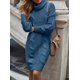 thumbnail image 3 of Vestido de punto de cuello alto para mujer, Jersey informal de manga larga, liso, elegante, cálido y holgado, para invierno, 3 of 7