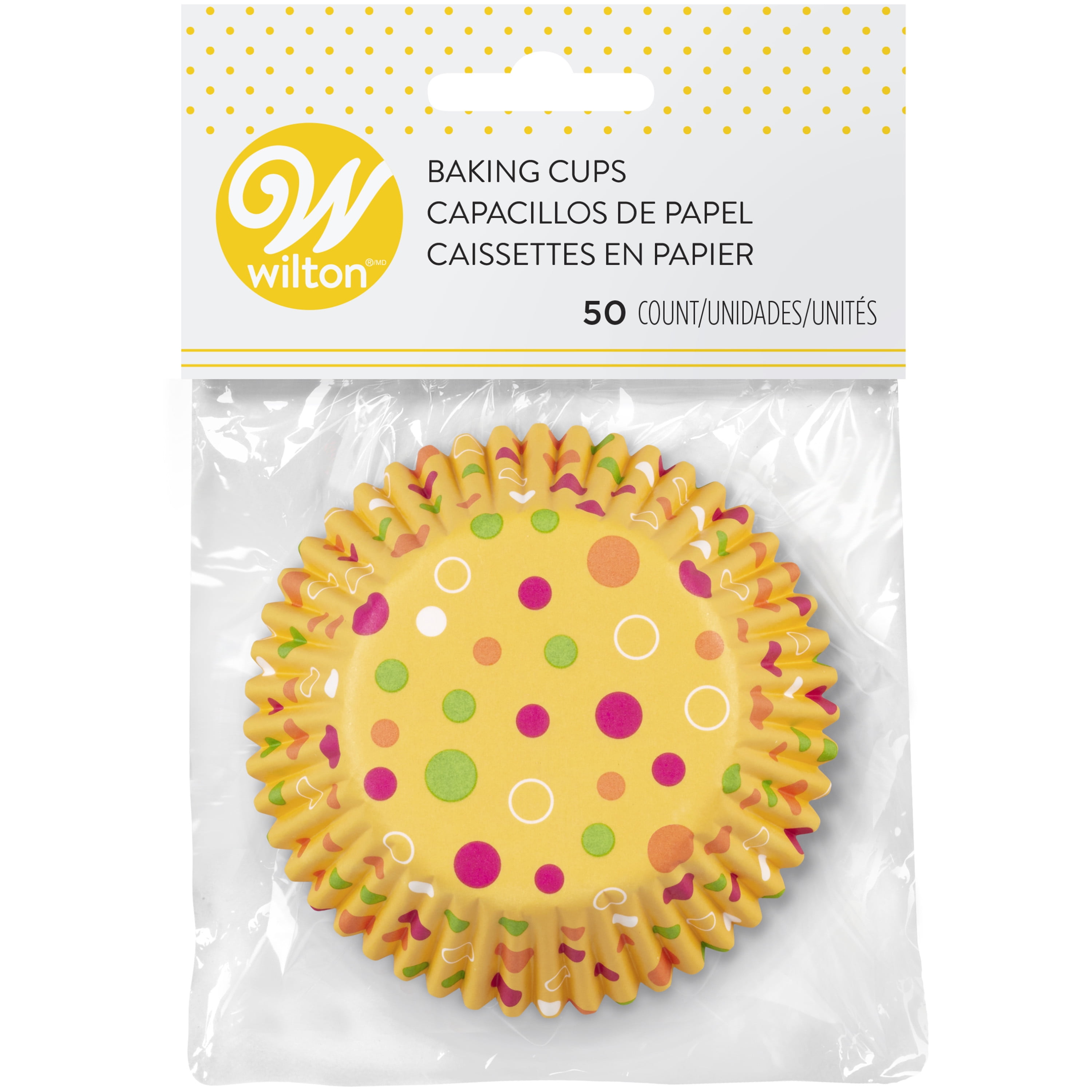 Standard Cupcake Papers,Wilton,Yellow/Mulit-Color,75 ct Sweet Dots 415-1052 
