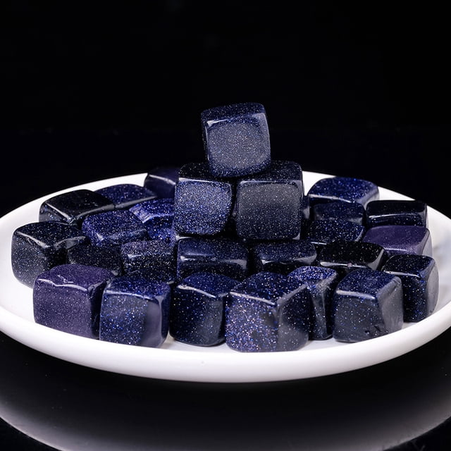 Xiao Hua Piedra de cristal natural en bruto de 100 g, piedra de bloque, piedra aromática azul profundo, piedra de expansión, decoración de peceras, piedra de bloque natural, 1,5-2 cm