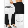 thumbnail image 5 of ZUTY 30" Yoga Dress Pants Women Flare Bootcut Leggings Stretch Office Business Casual Work Pants Belt Loops 4 Pockets Black M, 5 of 7