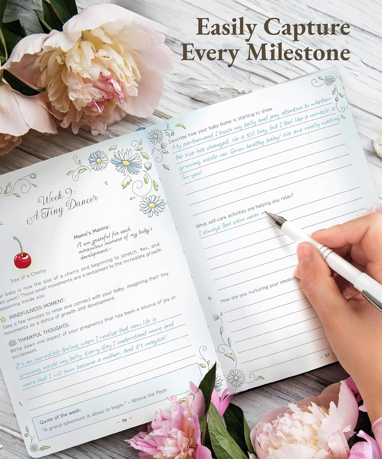 Keepsake Pregnancy Journal - Beautiful 1st Trimester Gifts - Pregnancy Scrapbook in Ready-To-Gift Packaging - Durable Pregnancy Book Memory Book to Capture Every Precious Milestone (338 Pages)