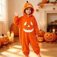 thumbnail image 6 of YunPes Unisex Kids Funny Pumpkin Onesie Boys Girls Cozy Flannel Fall Winter Hooded Jumpsuit Halloween Holiday Party Dress-Up, 6 of 9
