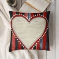 thumbnail image 3 of SHANXI Valentines Day Pillow Covers  Red White Stripes White Heart Decorative Square Pillow Cases Valentine's Day  Linen Throw Pillows Home Decor for Sofa Porch Couch Outdoor 12x12in, 3 of 5