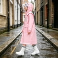 thumbnail image 4 of ATOGUTA Rain Jacket Kids Lightweight Raincoat Waterproof with Hood Protective Poncho Jacket Pockets Pink, 4 of 8
