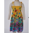 thumbnail image 3 of iEFiEL Rainbow Color Summer Girls Bohemian Dresses Floral Stretchy Beach Suspender Dress Yellow 140, 3 of 7