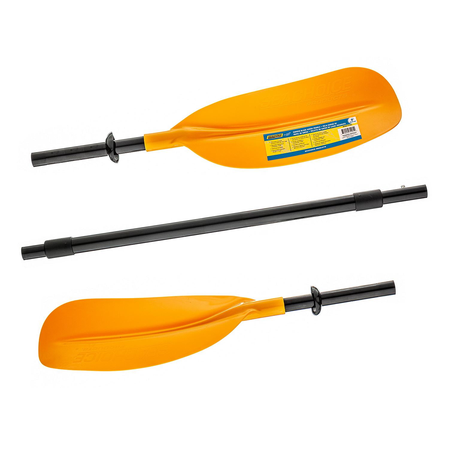 Seachoice 71161 3-Piece Straight-Blade Yellow Kayak Paddle, 8 Ft.