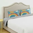 thumbnail image 3 of Yayeee Pillowcase King Size Set of 2 Satin Wrinkle Resistant Pillow Case, Rainbow with Stars, 3 of 7