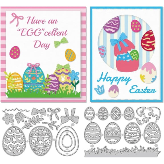Easter Eggs Cutting Dies Card Making Die Stencil Metal Easter Eggs Theme Die Cuts Scrapbooking Embossing Template Dies for Greeting Cards Craft Paper Album Invitation Festive Decor