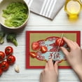thumbnail image 4 of Asian Cutting Board, Traditional Symbols with Folk Art Ornamental Monkey in Ethnic Frame Print, Decorative Tempered Glass Cutting and Serving Board, in 3 Sizes, by Ambesonne, 4 of 5