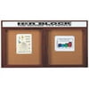 Aarco Products WBC3672RH Enclosed Bulletin Board with Header - Walnut