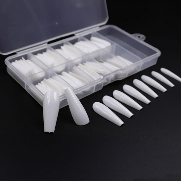 100pcs Natural Clear Transparent Full Cover Acrylic Fake Nails