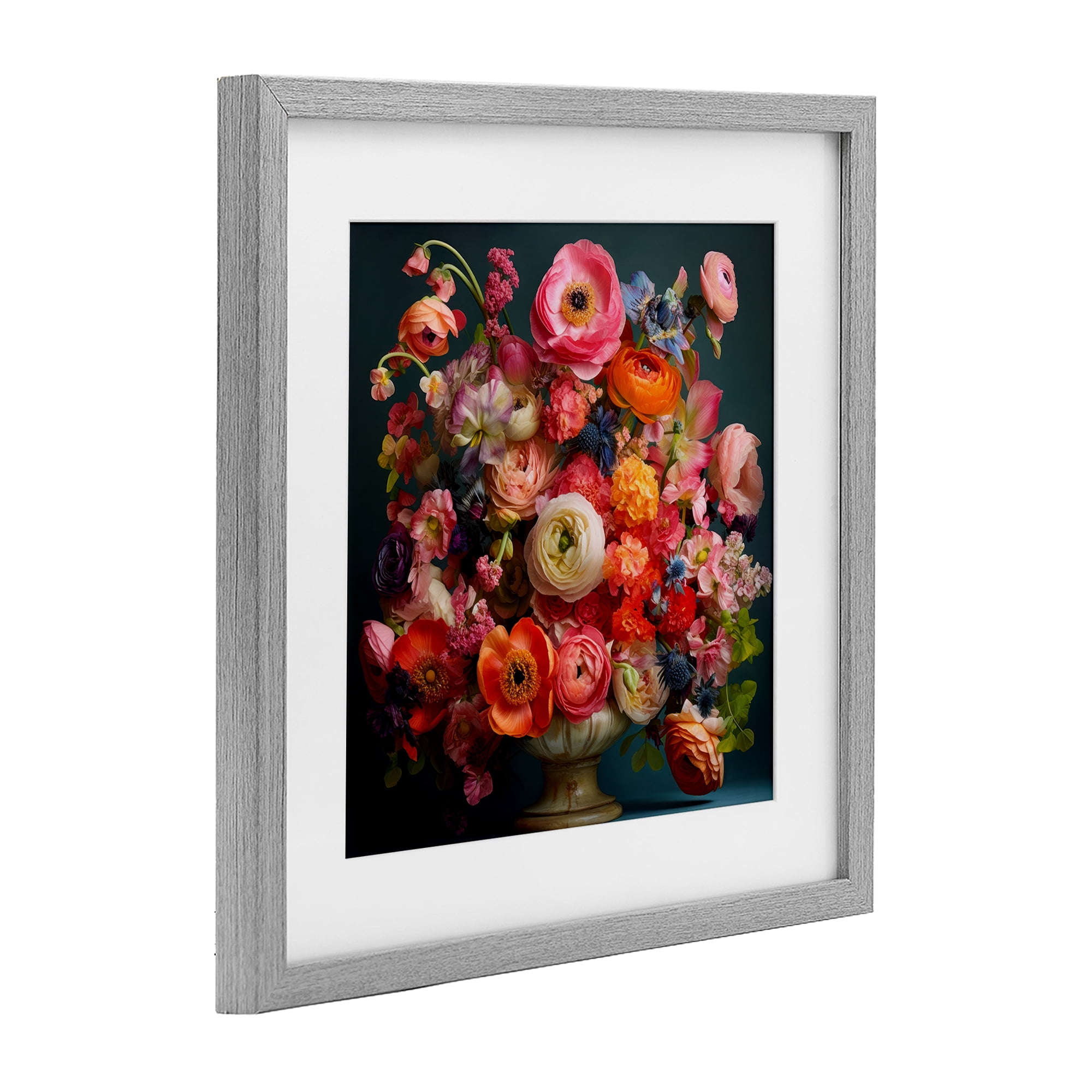 Stupell Industries Harmonious Mixed Peonies Gray Framed Print Under Glass, design by Lazar Studio