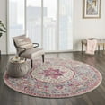 thumbnail image 2 of 8â€™ Round Gray and Pink Medallion Area Rug, 2 of 6