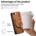 thumbnail image 6 of 2 in 1 Wallet Case for Apple iPhone 8 Plus/7 Plus, Detachable Magnetic Back Cover Cards Slots Zipper Pocket Ring Holder Magnetic Closure Protective Drop Proof Case Cover for Women Men,Brown, 6 of 11