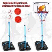 HopeRock Toddler Basketball Hoop, T-Ball, Baseball, Target Dartboard Game Set for Toddlers 3 4 5 6 7 8+ Years Old, Toddler Outdoor& Indoor Toys, Kids Sports Set Gift for Birthday Christmas.
