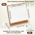 thumbnail image 7 of 5.7x6 inch Photo Desk Album Wood Photo Frames Wooden Flip Photo Album Desktop Displaying Frames Table Picture Holder Book Frames for 3 inch Photo Tabletop Display - 24 Pockets, 7 of 7