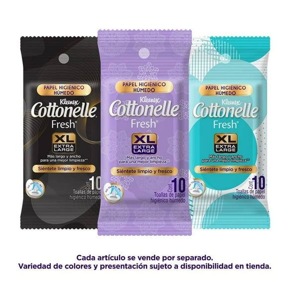 Papel higiénico húmedo Kleenex Cottonelle Fresh 10 toallitas varios modelos 1 pieza